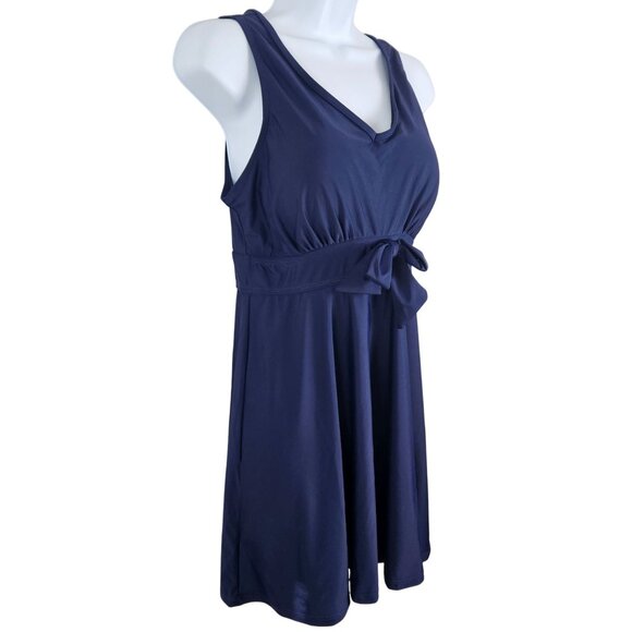 Kate Kasin Womens Navy Large Swimsuit with Boy Shorts Bow Tie & Crisscross Back - Picture 8 of 12